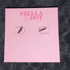 Stella & Dot Rebel Silver bar stud earrings